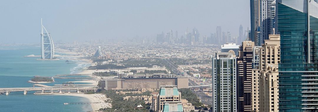 Dubai skyline across the water, Navi Puvan Dubai skyline across the water